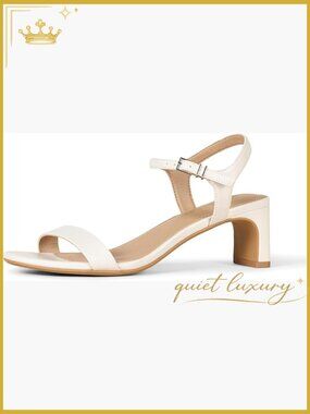 Low Heel Sandals with Padded Insole Adjustable Ankle Strap Block Heel 2.5in